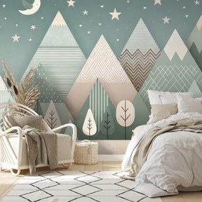 Tapeta detská horská krajina s medveďom