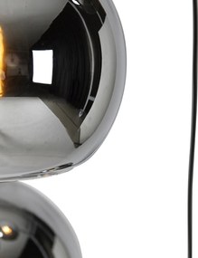 Inteligentné závesné svietidlo čierne s dymovým sklom vrátane 4 Wifi A60 - Wallace