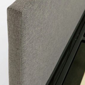 Sivá čalúnená dvojlôžková posteľ s úložným priestorom s roštom 180x200 cm Nahiri – Kave Home