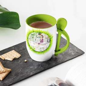 Sablio Barevný Hrnček s lžičkou: 300 ml