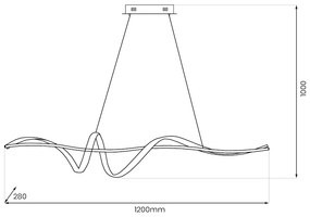 Závesné LED svietidlo Sash, 1x LED 36w, 4000k, b