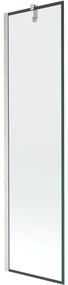 Mexen Next, 1-krídlová vaňová zástena 50 x 150 cm, 6mm číre sklo - čierny vzor, oceľová, 895-050-000-00-70-97