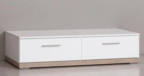 Obývacia stena Caracas Media, dub/biely lesk, s osvetlením