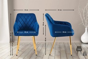 Jedálenská stolička Monett - zamat, G - Tmavo modrá