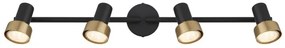 Globo 57917-4G - Bodové svietidlo  MASON 4xGU10/25W/230V čierna/zlatá