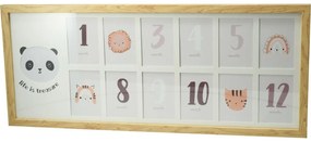 Detský fotorámček Panda, 60 x 25 x 1,8 cm, MDF, 12x 6 x 9 cm