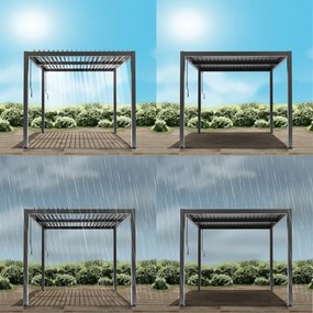 Hliníková bioklimatická pergola s lamelami 4 x 4 M