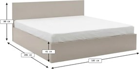 Posteľ SOFIA 180 x 200 cm, kašmírovo béžová Rošt: S lamelovým roštom, Matrac: Bez matraca