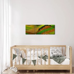 Obraz - Polia, lúky (s hodinami) (90x30 cm)