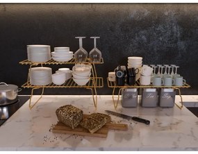 Policový organizér 42x19 cm zlatá