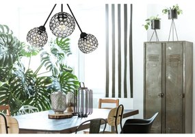 Stropné svietidlo Crystal Trio, 3x čierne krištáľové tienidlo