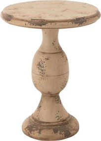 Béžový antik odkladací stôl Antiqou French - Ø 41*58 cm