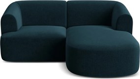 Zamatová rohová pohovka v petrolejovej farbe (pravý roh/s leňoškou) Campi – Cosmopolitan Design