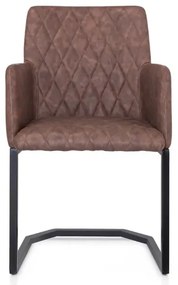 furniture-nabytek.cz - Masívna jedálenská súprava Bullwer so 4 stoličkami Clinton, akácia / kov / umelá koža, lakovaná, hnedá / čierna