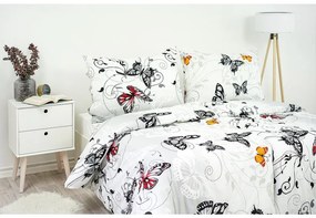 Stanex Luxusné obliečky Motýľ biely 100% Bavlna  140x200/70x90 cm