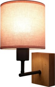 Brilagi - Nástenné svietidlo BOBO WOOD 1xE27/25W/230V dub/čierna/ružová
