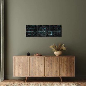 Obraz - Technologické rozhranie (s hodinami) (90x30 cm)