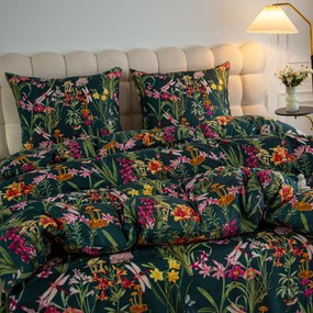 Obliečky z mikrovlákna MYSTIC GARDEN tmavo zelené Rozmer obliečky: 2 ks 70 x 90 cm | 200 x 220 cm