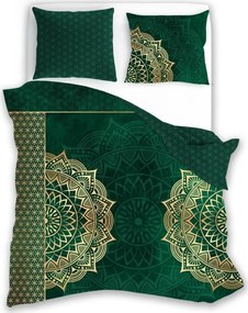 Bavlnené obliečky MANDALA - zelené - 140x200 cm