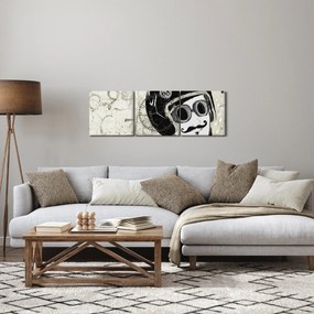 Obraz - Pretekár (s hodinami) (90x30 cm)