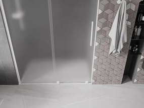 Mexen Velar, posuvné sprchové dvere do otvoru 150 cm, 8mm sklo námraza, biela matná, 871-150-000-31-20