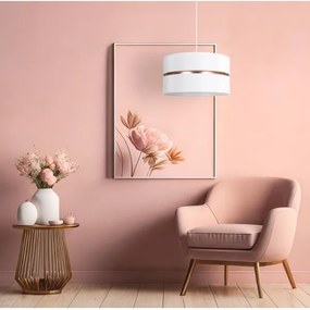 Duolla - Luster na lanku DUO 1xE27/15W/230V pr. 40 cm biela/zlatá