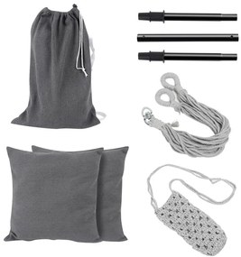 MIADOMODO Závesné hojdacie kreslo, antracit, dovnútra aj von