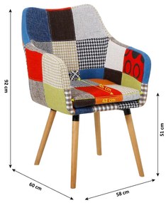 Farebný patchwork kreslo LANDOR