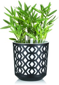 PLASTOVÝ KVETINÁČ ETNIC 27X25 CM ČIERNA