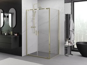 Mexen Exo, výklopný sprchový kút 100 x 70 cm, číre sklo, zlatá, 8182-100-070-50-00