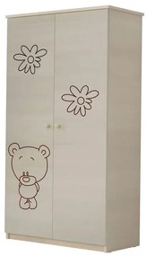 Detská šatníková skriňa s výrezom MÉĎA - prírodná
