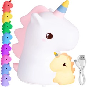 Detská stolná LED lampa Unicorn biela