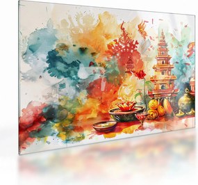 Sklenený obraz - Akvarelové ilustrácie (70x50 cm)