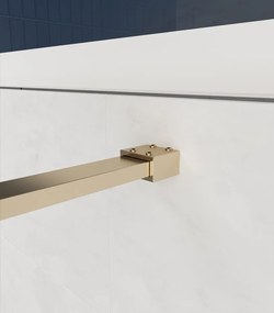 Erga Paris, sprchová zástena Walk-In 100x200 cm, 8mm číre sklo, zlatý matný profil, ERG-V02-PARIS-100x200-CL-GB