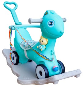 Aga4Kids Plastový hojdací koník 2v1 DS3803 Modrý