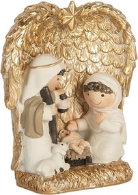 Zlatá antik vianočné dekorácie Betlehem v anjelských krídlach - 12*6*13 cm