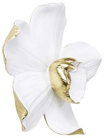 Orchid dekorácia na stenu bielo-zlatá 24x25 cm