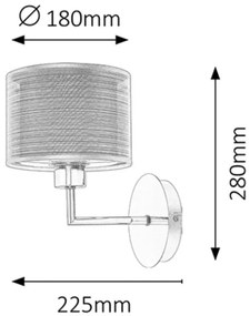 Rabalux 2628 - Nástenné svietidlo ANASTASIA E27/60W
