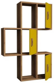 Nástenná polica FLORA orech/žltá