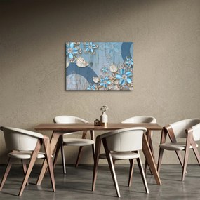 Obraz - Modré kvety (70x50 cm)