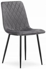 Jedálenský stôl TODI čierny 80 cm so štyrmi stoličkami TURIN tmavosivé