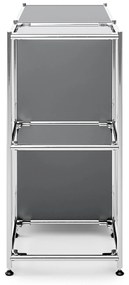 Kovová odkladacia skrinka »CN3« s 2 výklopnými priehradkami, sivá