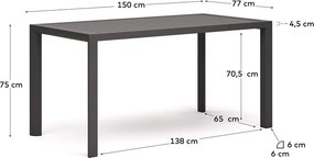 Hliníkový záhradný jedálenský stôl 77x150 cm Culip – Kave Home