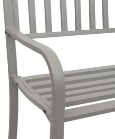 Záhradná lavička F43 2-miestna - práškovaná oceľ, 128 cm - Sivá
