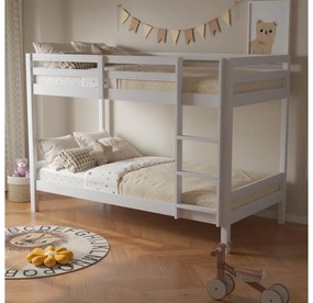 Detská poschodová posteľ 90 cm Invocato (biela) (s roštom). Vlastná spoľahlivá doprava až k Vám domov. 1116361