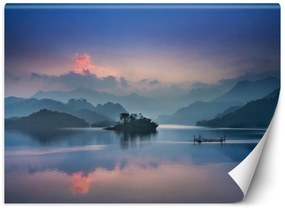 Gario Fototapeta Pohľad na jazero a hory v hmle Materiál: Vliesová, Rozmery: 150 x 105 cm