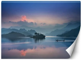 Gario Fototapeta Pohľad na jazero a hory v hmle Materiál: Vliesová, Rozmery: 150 x 105 cm