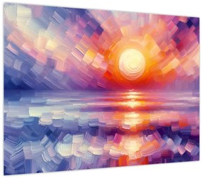 Sklenený obraz - Farebný umelecký západ slnka (70x50 cm)