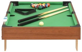 vidaXL 3-stopový mini gulečníkový stôl hnedý a zelený 92x52x19 cm-