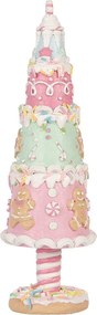 Vianočné dekorácie stromček s perníčkami Pastel Christmas Chic - Ø 8*26 cm